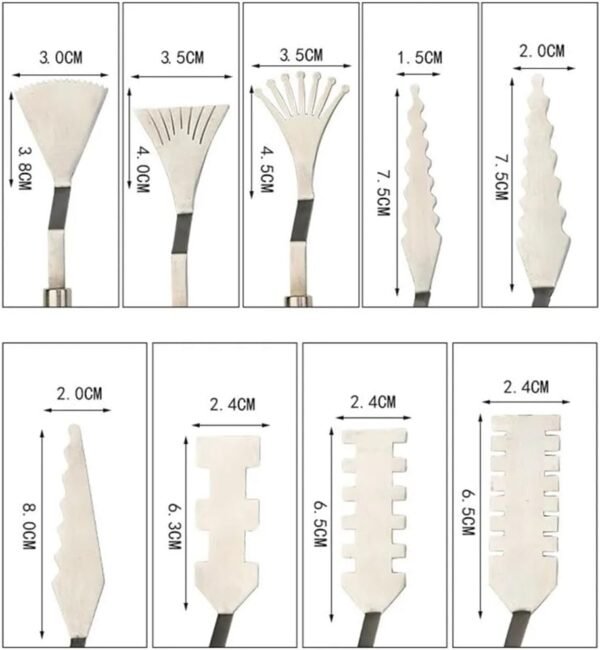 9 Pcs Palette Knife, Stainless Steel Flower Art Scraper Texture Knife Special-Shaped Art Palette Knife, Oil Painting Acrylic Paint Tool for Art Students