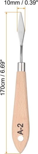 4Pcs Palette Knives Painting Tool 6.69" Stainless Steel Blade Spatula Painting Pallet Knife with Hole Design Wood Handle for Oil Acrylic Canvas Color Mixing