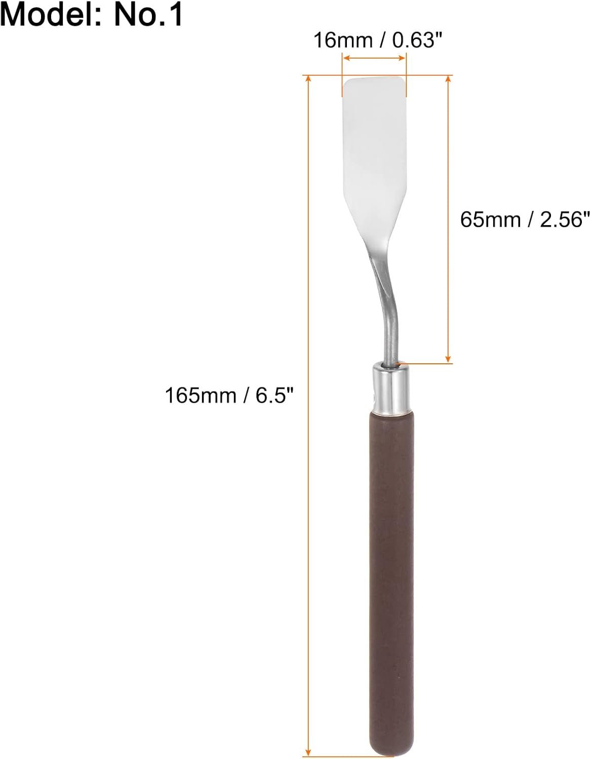 2pcs No.1 Palette Knives 16mm Width Stainless Steel Flat Spatula Painting Pallet Knife with Wood Handle for Oil Acrylic Canvas Mixing Spreading - Image 2