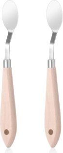 2Pcs Palette Knife No.20 Palette Knives 22mm Width Pallet Knife Stainless Steel Oval Art Paint Spatula Metal Pallet Knife with Wood Handle for Acrylic Paint, Cake Decorating Oil Canvas Mixing Spreadin