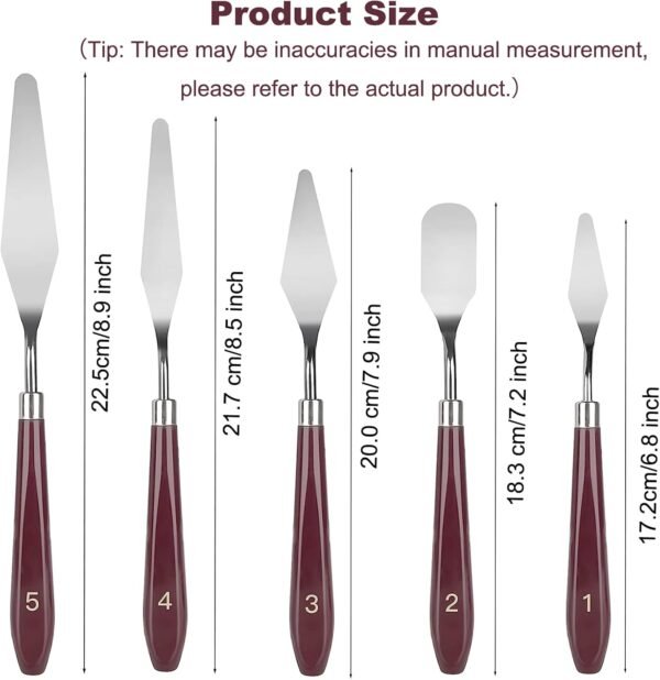 11 Pcs Palette Knife Set, 5 Pcs Stainless Steel Palette Knives and 6 Pcs Plastic Scrapers, Painting Accessories for Oil Acrylic Canvas Painting Color Mixing Thick Paint Applications (Pink)