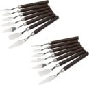 2 Pack Professional Palette Knife Set Painting Stainless Steel Spatula 14 Pieces for Oil Paint Metal Knives Wood Handle, Perfect buddy for Canvas Boards and Acrylic Paint Painting Supplies（Red)