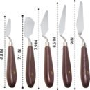 5 Pieces Painting Knives Stainless Steel Spatula Palette Knife, Baking Pastry Tool Mixing Scraper Set Oil Paint Metal Knives Wood Handle, Cake Icing Oil Painting Decorating Scraper Cream Toner Tool
