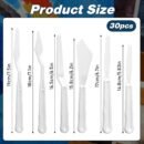 30Pcs Plastic Spatula Palette Knives, Palette Knife Set Thin and Flexible Art Knife Tools Pallet Knife for Acrylic Paint Painting Knife Mixing,Spreading,Scratching,Layering Colors,Watercolor Painting