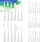 30Pcs Plastic Spatula Palette Knives, Palette Knife Set Thin and Flexible Art Knife Tools Pallet Knife for Acrylic Paint Painting Knife Mixing,Spreading,Scratching,Layering Colors,Watercolor Painting