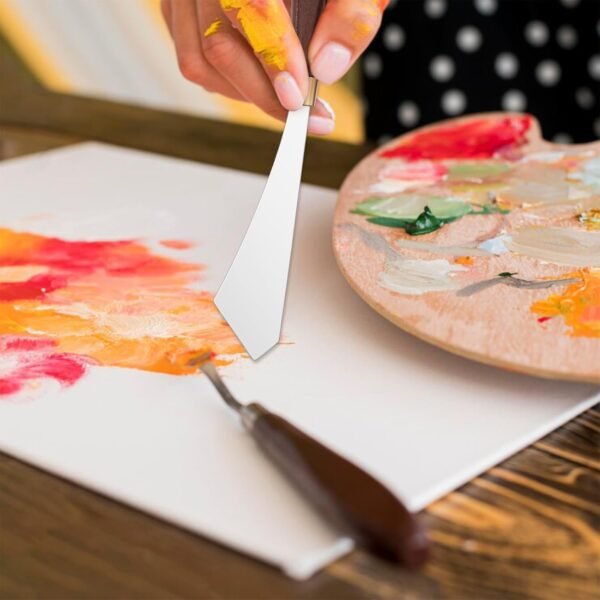 2Pcs Palette Knife Set, Stainless Steel Pallet Knives, Scraper Painting Knife Wooden Handle Palette Knife Baking, for Oil Canvas Acrylic Painting Supplies