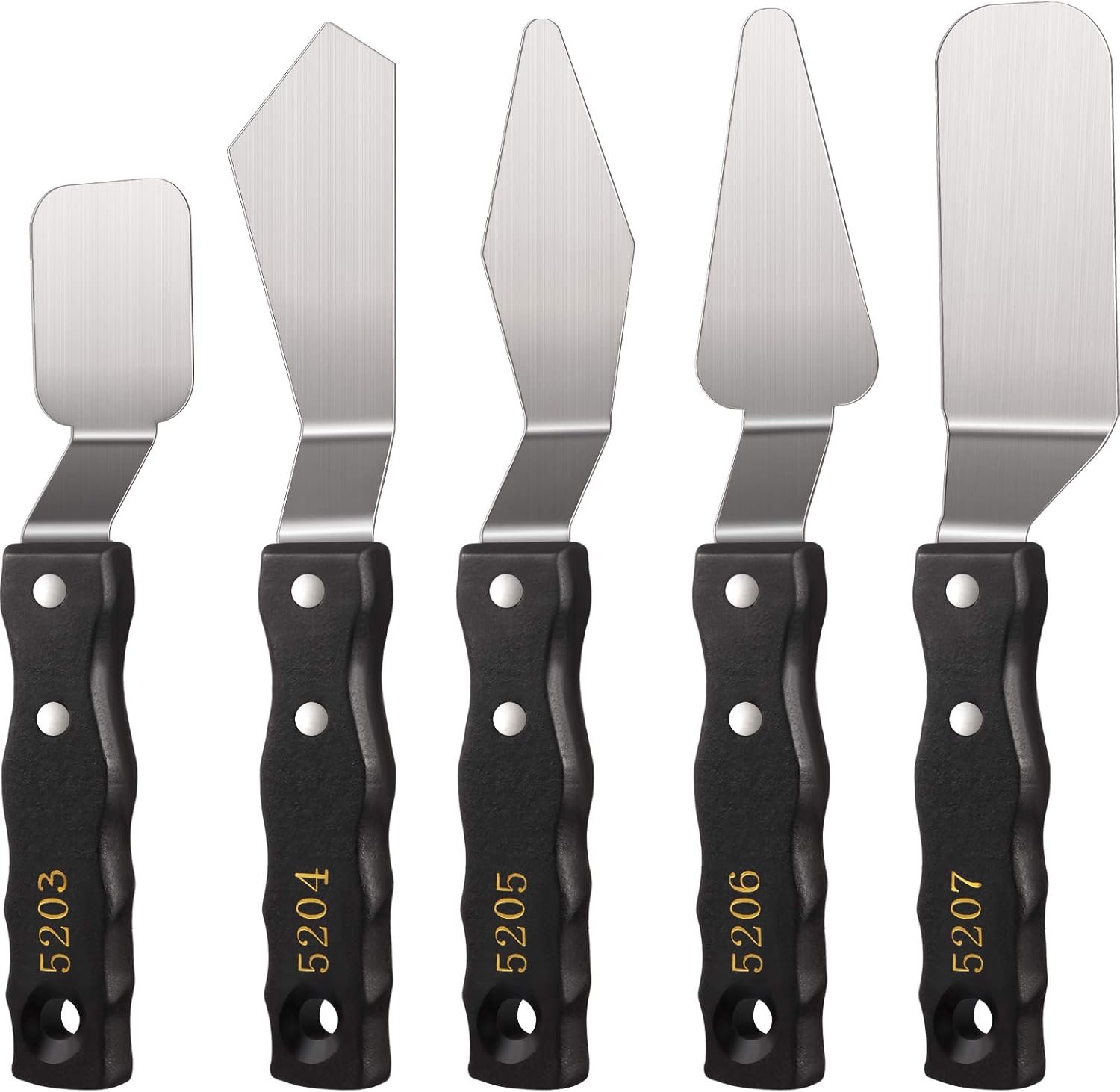 5 Pieces Large Painting Knife Set Pallet Knife Set Scraper Stainless Steel Spatula Palette Oil Painting Accessories Tools for Color Mixing Acrylic Mixing Supplies