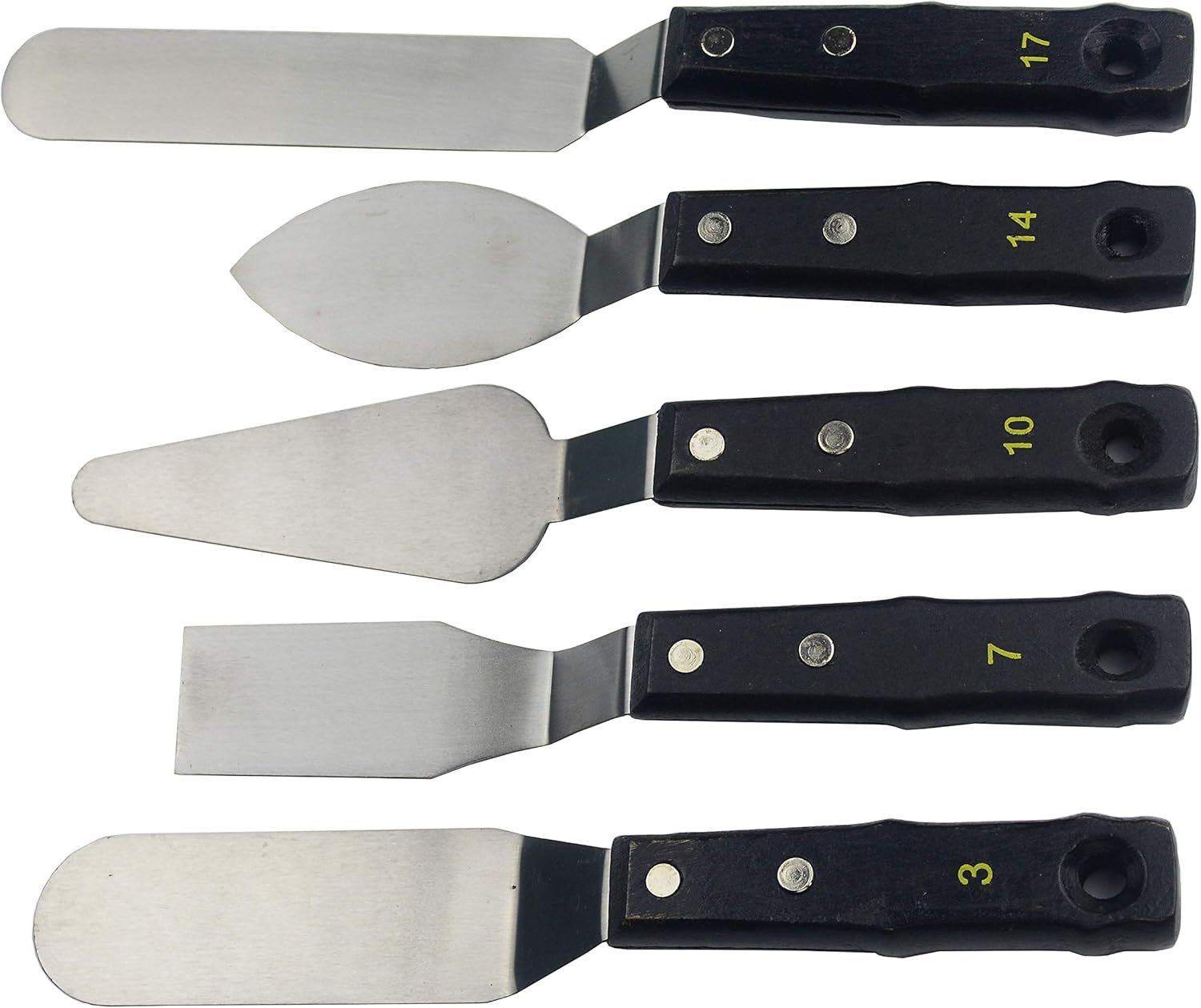 Large Painting Knife 5pcs by Acrylic Paint Knife with Stainless Steel Palette Knives for Artist Painting Supply